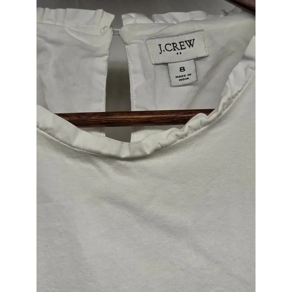 J.Crew White Tiered Midi Dress Size 8 - Picture 10 of 11